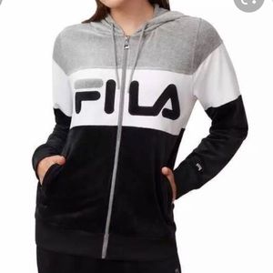 Fila velour full zip hoodie